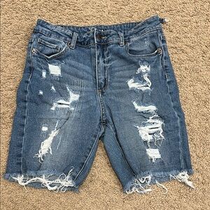No Boundaries Blue Distressed Jean Shorts